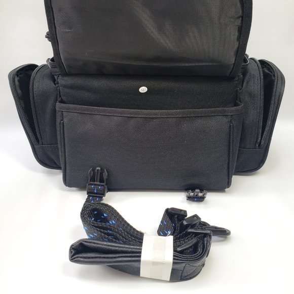 NEW Samsonite Camera Camcorder Bag 6 Pockets Dividers Shoulder Strap 809BK Black - Picture 9 of 16